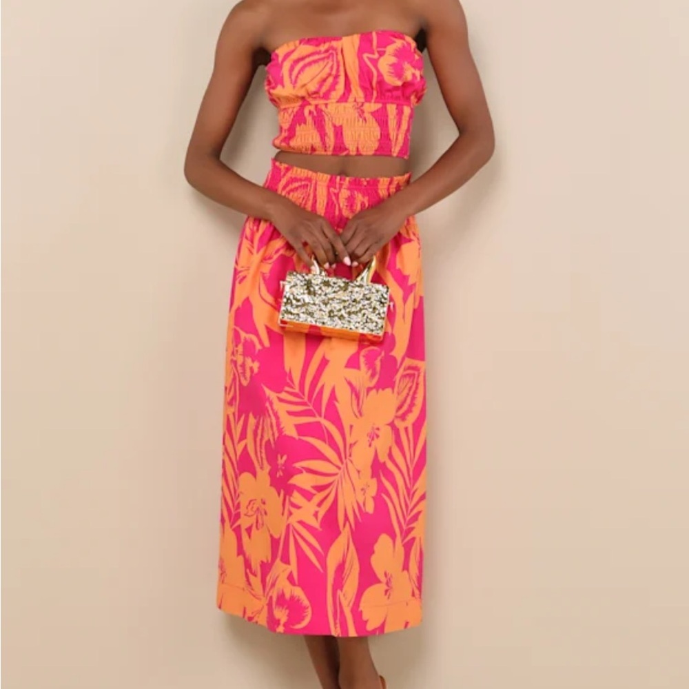 Lulu's Pink and Orange Floral Set